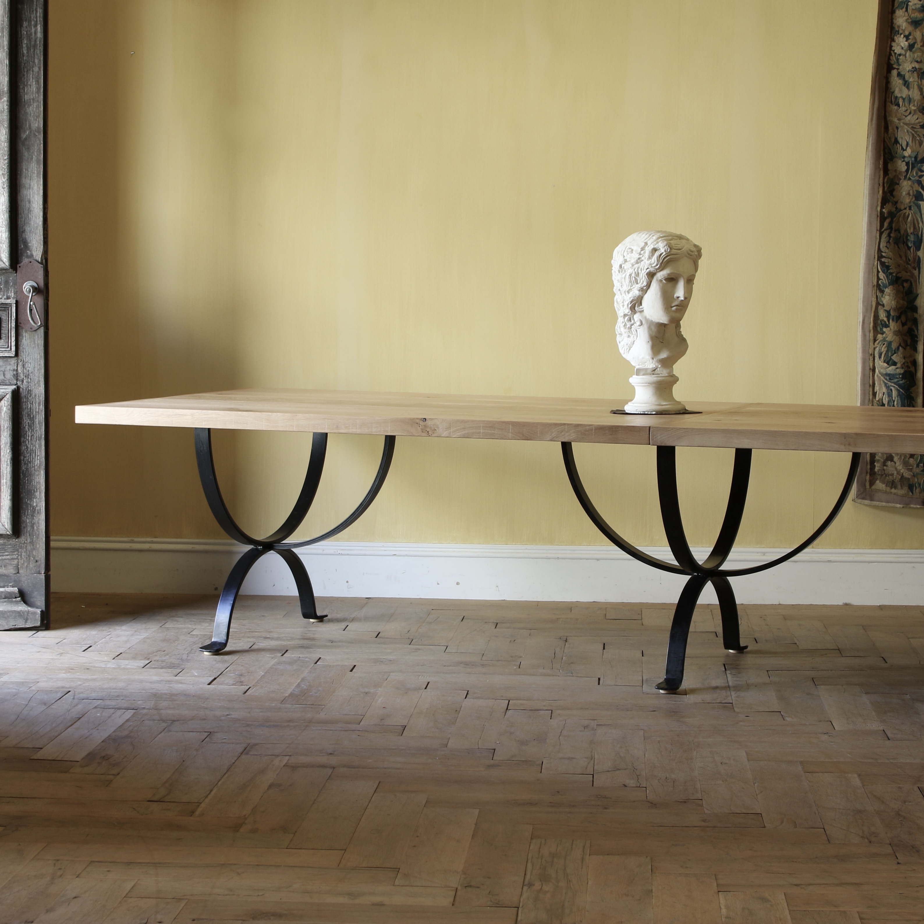 Refectory Table with Forged Iron Base